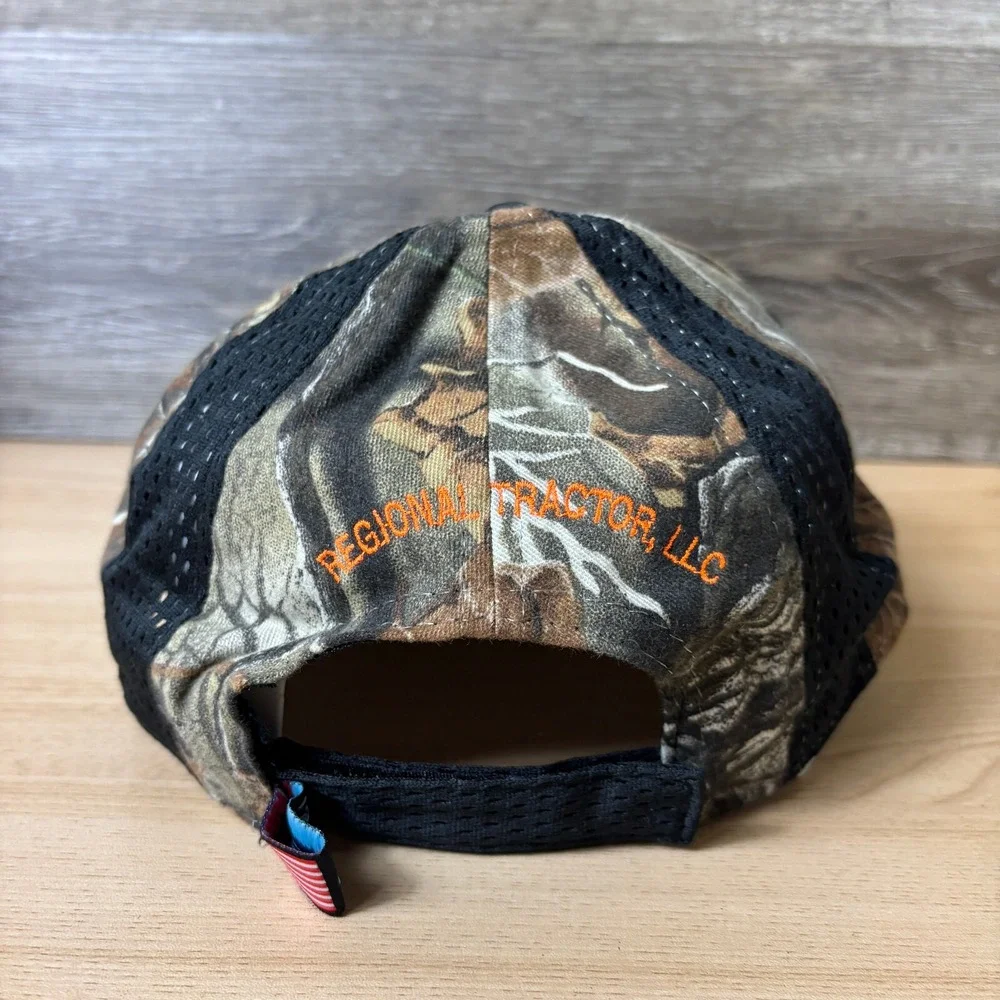 Retrac‎ Hat Cap Strap Back Brown Camo Camouflage Hunting Regional Tractor